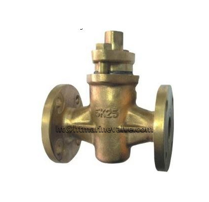 JIS F7381 5K Bronze Flanged Cocks Valves 2 Way 